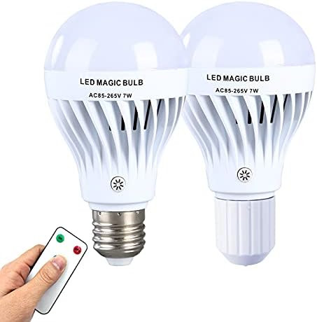 7W Rechargeable Light Bulb with Remote 2-Pack,Emergency Light Bulbs for Power Outage,Battery Back... | Amazon (US)