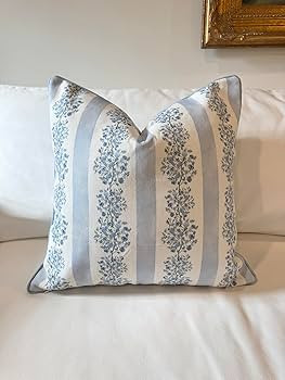 Throw Pillow for Home Juliet Off-White Blue Floral Pillow Cover Grandmillennial Pillow Cover 20" ... | Amazon (US)
