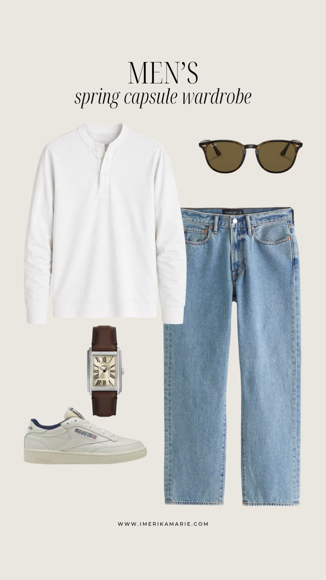 Men's Spring Outfit

men's henley shirt, light wash jeans, sunglasses, watch and white sneakers 

 

#LTKootd #LTKSeasonal #LTKMens