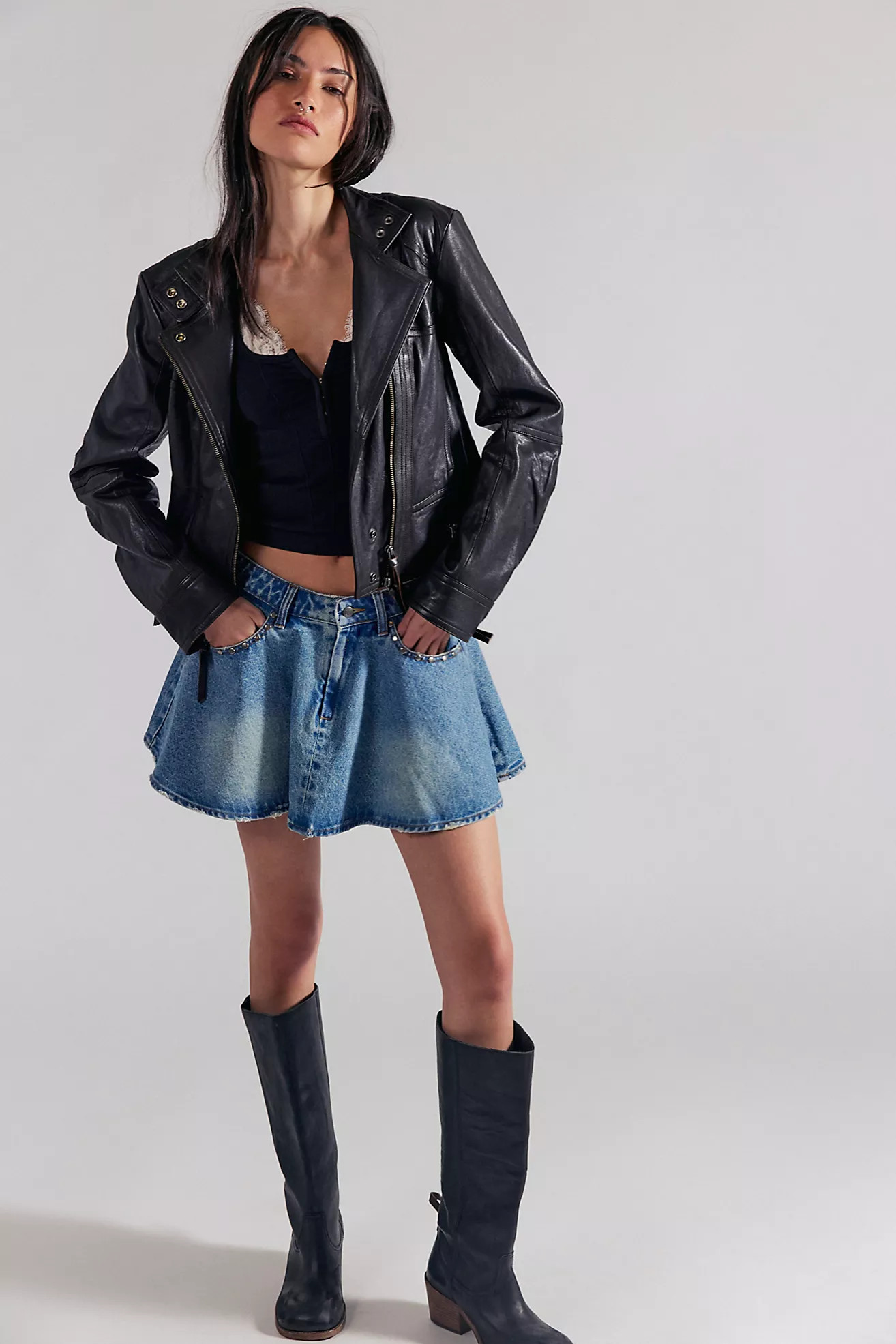 Understated Leather Dakota Denim Skirt | Free People (Global - UK&FR Excluded)