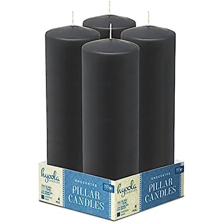 Amazon.com: Hyoola Black Pillar Candles 2x8 Inch - 4 Pack Unscented Pillar Candles - European Made : | Amazon (US)