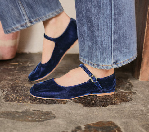 DÄ?EN Mary Jane Slipper -- Bluette - Size - 35 Jane Birkin Inspired | DOEN