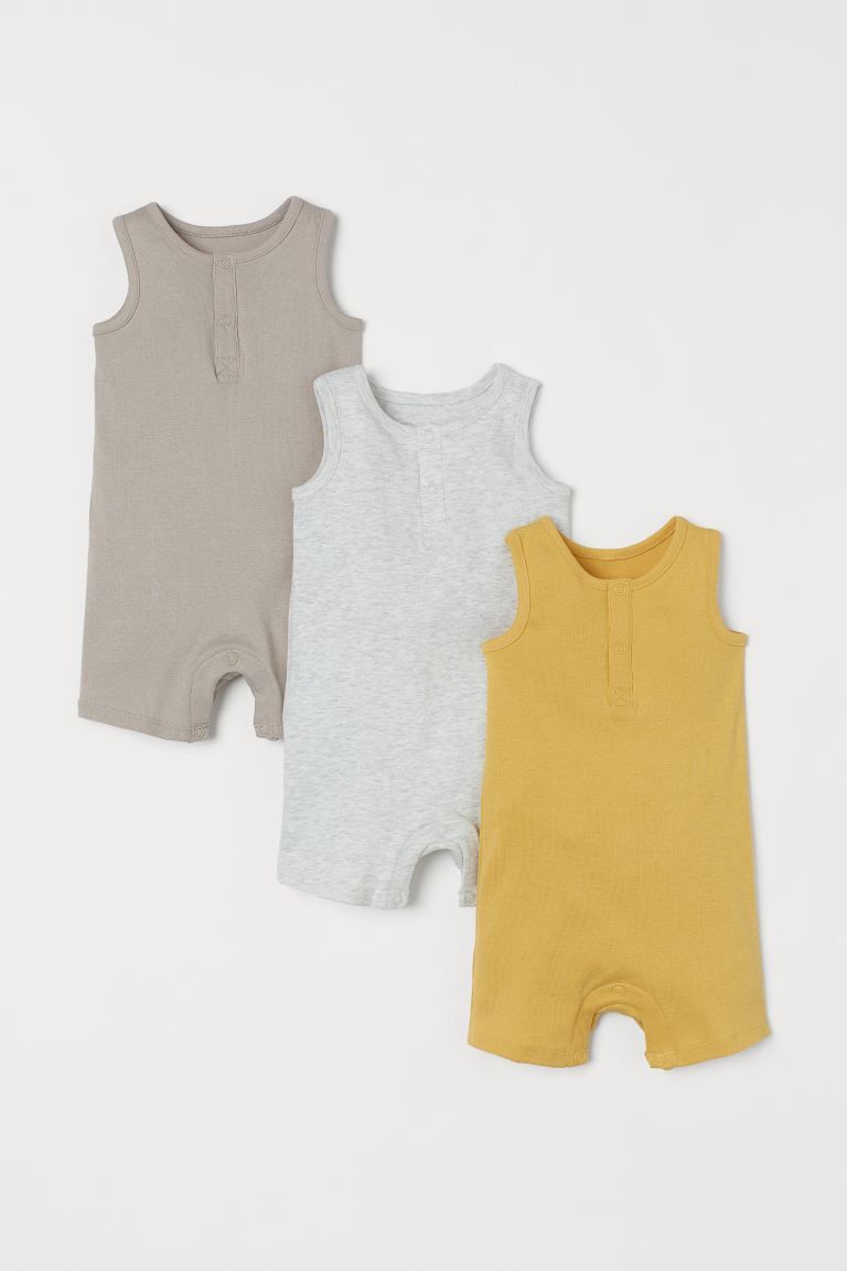 3-pack Sleeveless Romper Suits | H&M (US)