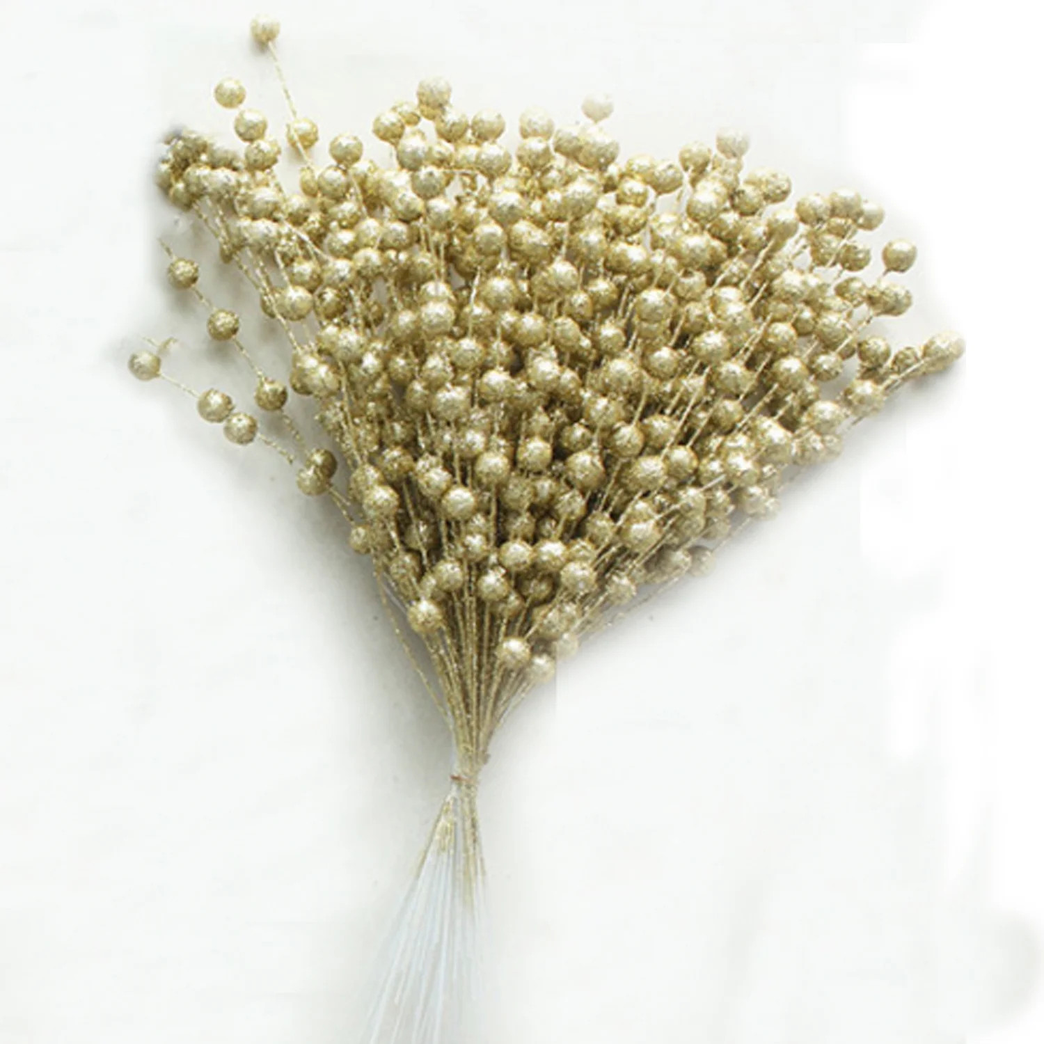 Wiland 45pcs Artificial Glitter Berry Stem Ornaments, Decorative Bead Sticks, Glittery Twigs, Pic... | Walmart (US)