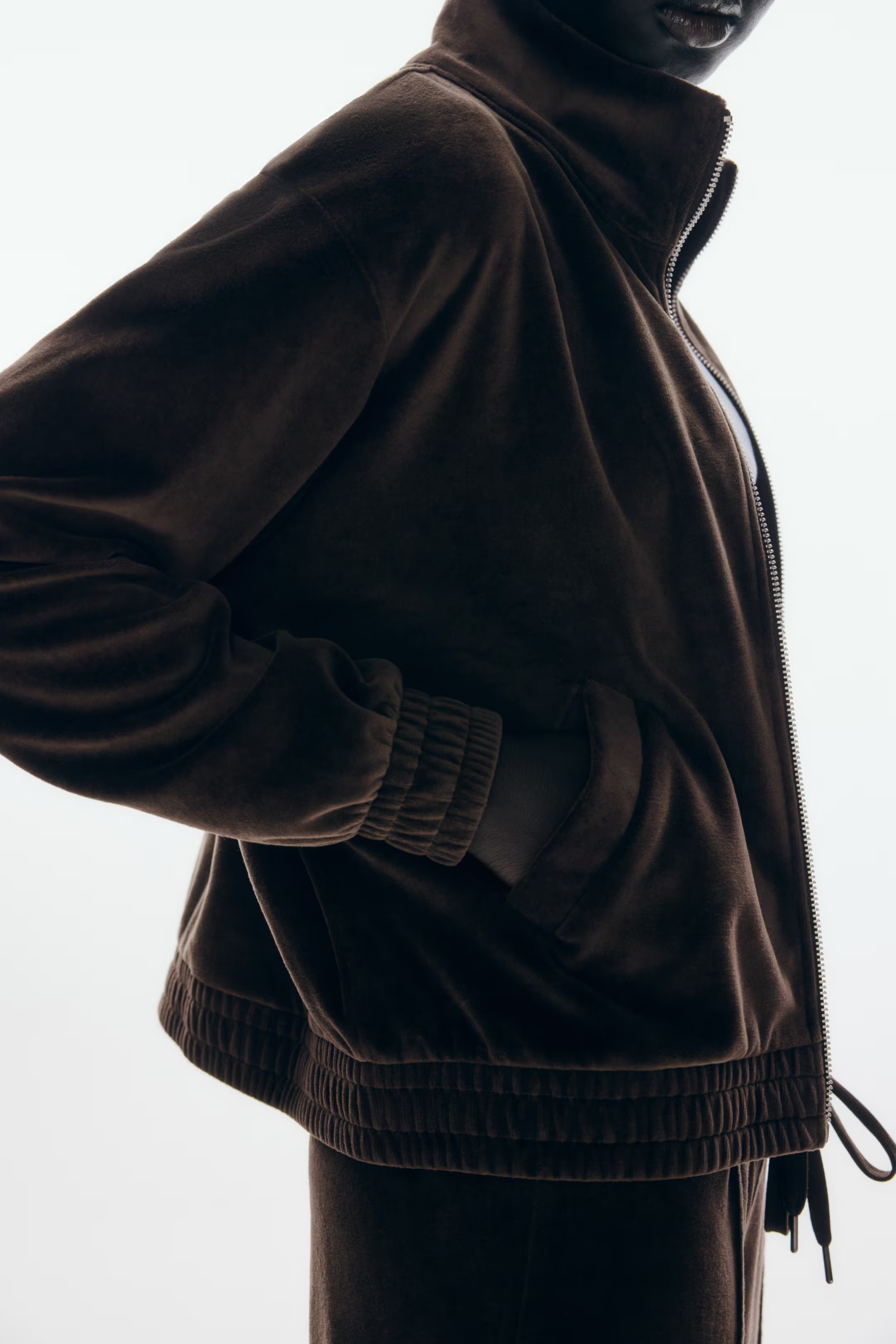 Velour zip-through jacket | H&M (UK, MY, IN, SG, PH, TW, HK)