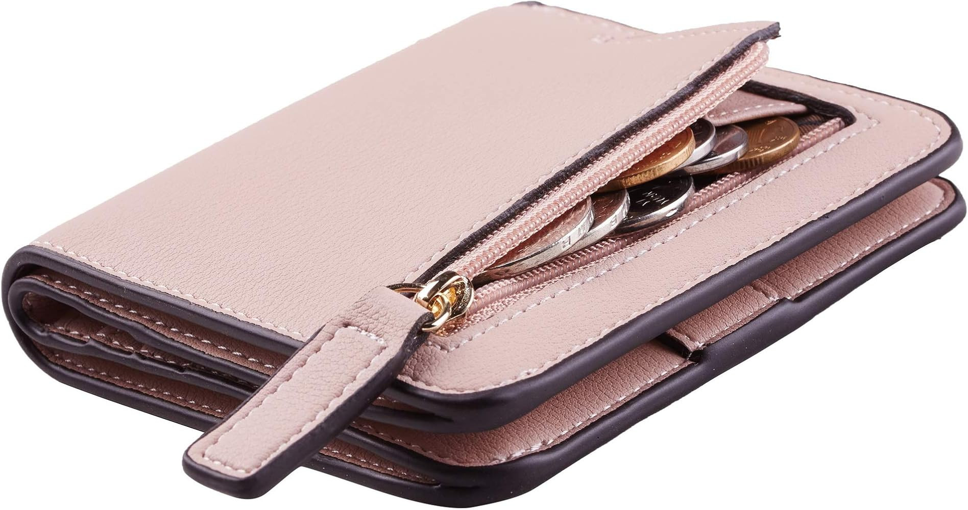 Toughergun Women\u2019s Small Slim Leather Wallet with RFID Protection, Compact Bifold Mini Purse... | Amazon (US)