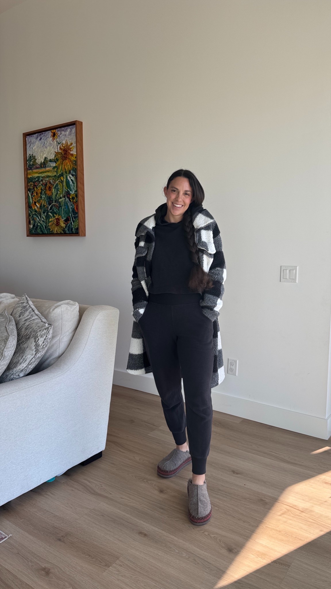 Living in this cozy waffle knit two piece set until spring gets here! ❄️🥰 I love this set so much, I got it in two colorways. The pants fit TTS and the top is slightly oversized but also fits TTS. I got the small in both the top and the joggers. Also, this Sherpa jacket is *amazing*. 

#twopieceset #waffleknit #waffleknithoodie #joggers #buffalocheck #uggtazzslippers

#LTKFindsUnder100 #LTKSaleAlert #LTKActive