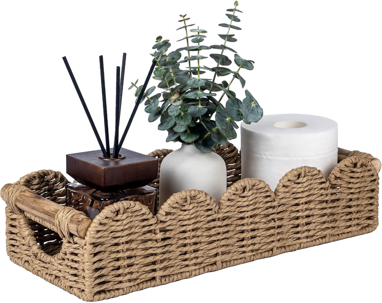 Amazon.com: CubesLand Bathroom Basket Organizer w/Cut Out Handle, Back of Toilet Paper Storage Ba... | Amazon (US)
