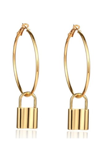 Golden Lock Hoops | The Styled Collection