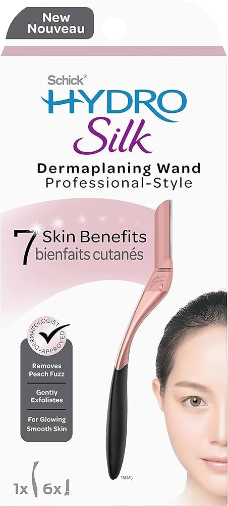 Schick Hydro Silk Dermaplaning Wand for Face with 6 Refill Blades | Dermaplane Peach Fuzz Remover... | Amazon (US)