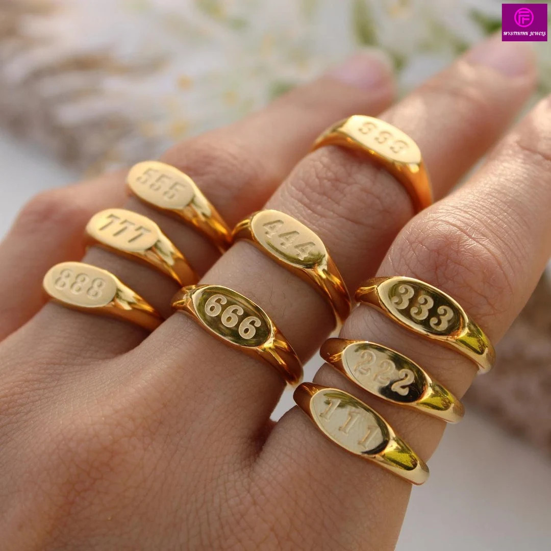 18K Gold Plated Angel Ring111 222 333 444 555 666 777 888 999 - Etsy | Etsy (US)