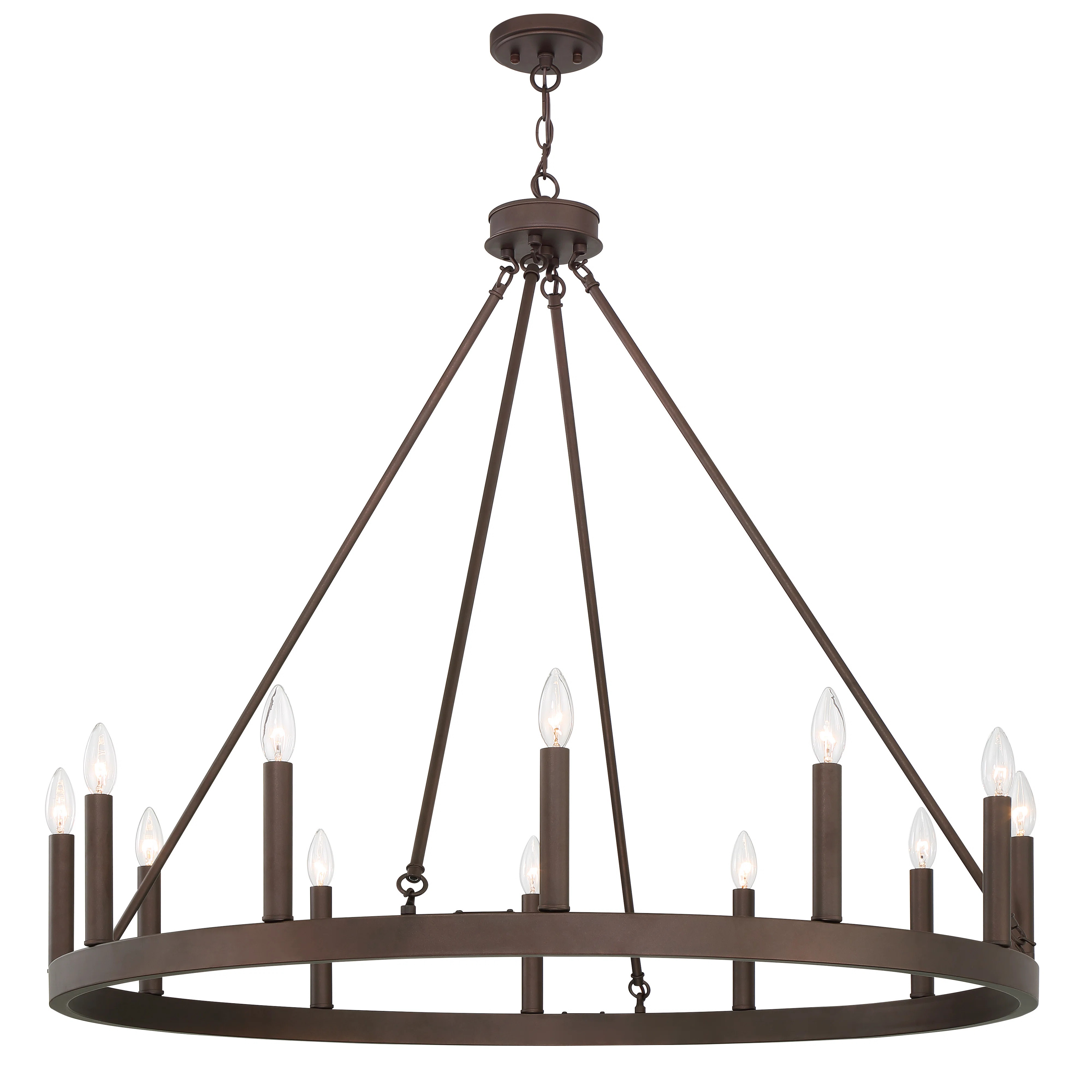 Madalyn 12 - Light Candle Style Wagon Wheel Chandelier | Joss & Main