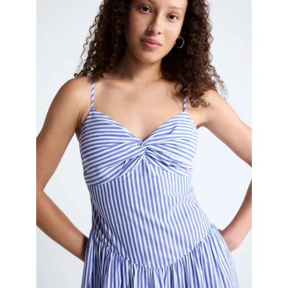 Free Assembly Women's Twist Front Sleeveless Maxi Dress with Drop Waist, Sizes XS-XXL | Walmart (US)