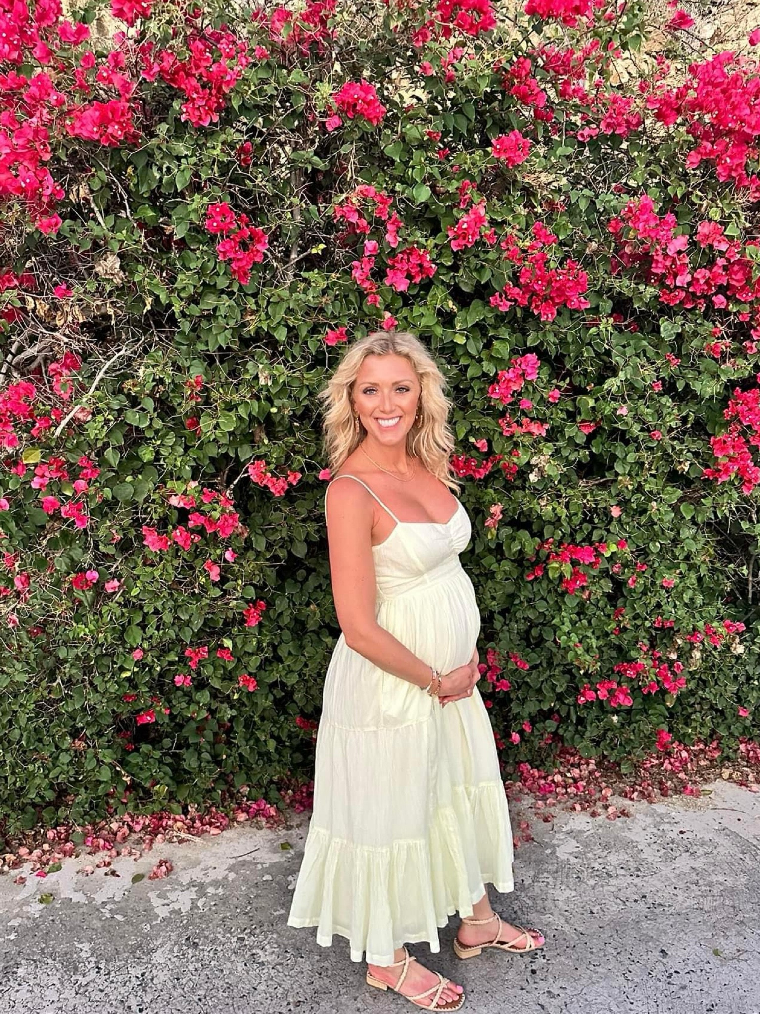 Happy Monday! This AE dress, which is bump friendly, is currently 30% off right now and is the cutest spring/summer dress to add some bright color to your wardrobe! I am wearing a size small here and am 20 weeks pregnant in this photo. The back has the cutest tie detail as well making this a fun option for a spring break trip or Easter! 

#LTKbump #LTKtravel #LTKsalealert