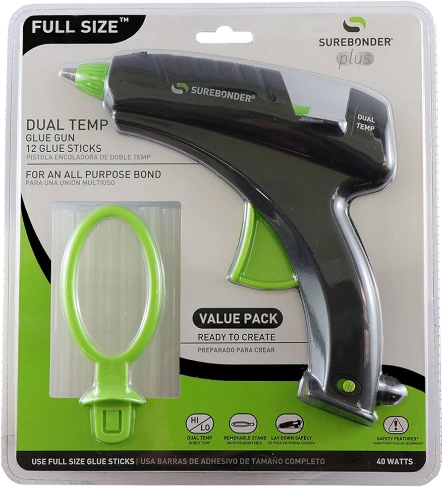 Surebonder DT-270FKIT Full Size Dual Temperature Glue Gun with 12-4-Inch Standard All Purpose Glu... | Amazon (US)