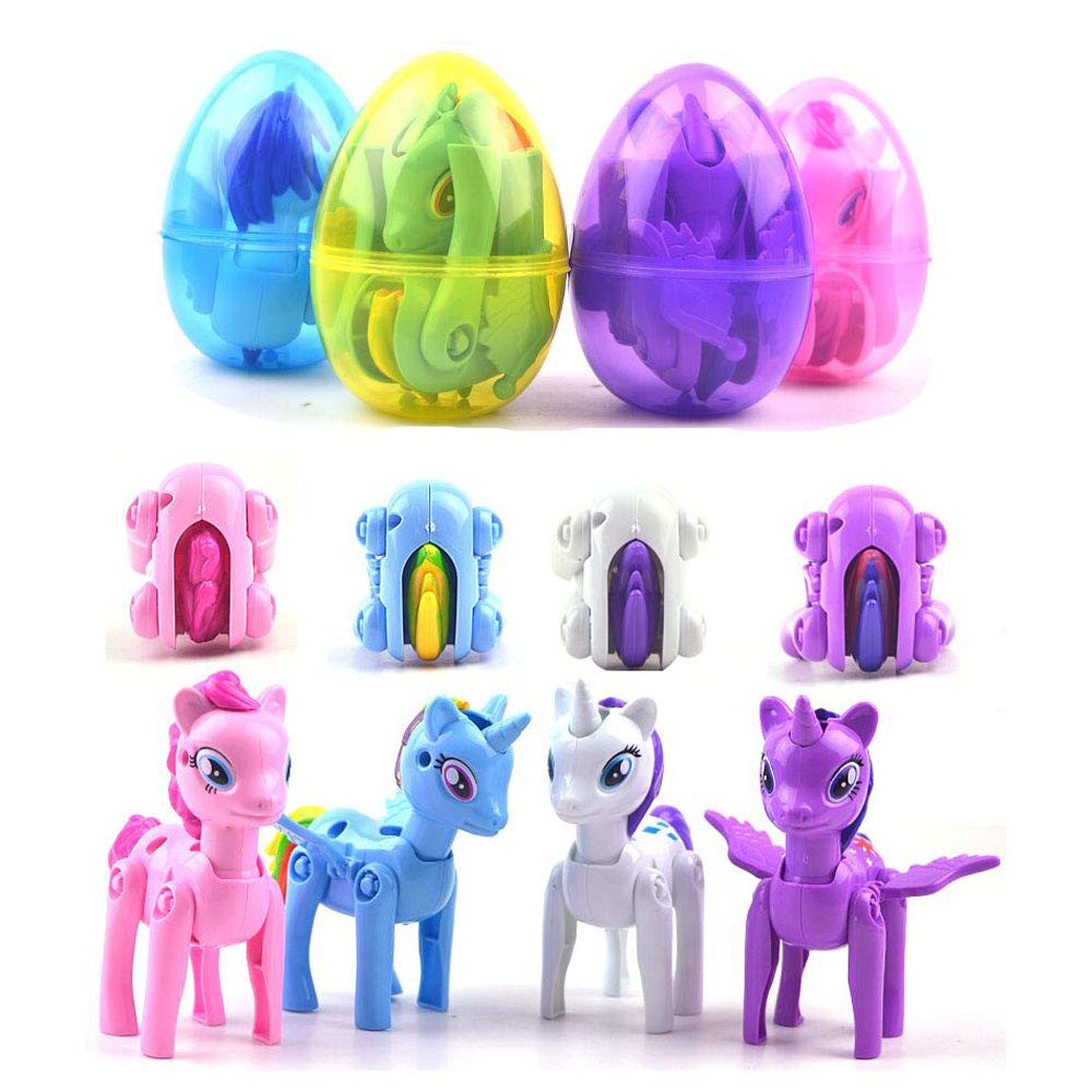 4 Pack Jumbo Unicorn Deformation Easter Eggs with Toys Inside for Kids Boys Girls Toddlers Easter... | Amazon (US)