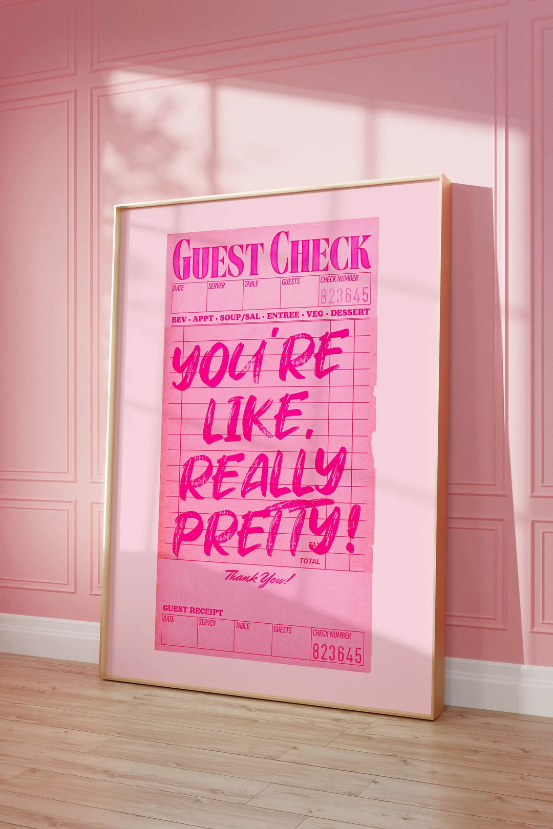 You're like really pretty guest check poster dorm decor, funky wall art retro art print preppy ro... | Etsy (US)