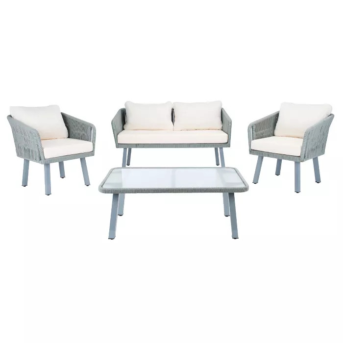 Kerson 4pc Rope Living Set - Gray/Beige - Safavieh | Target