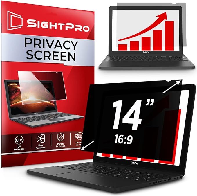 SightPro 14 Inch 16:9 Laptop Privacy Screen Filter - Computer Monitor Privacy Shield and Anti-Gla... | Amazon (US)