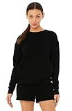Bella Canvas Women's Sueded Crew Sweatshirt, Black, Extra Small | Amazon (US)