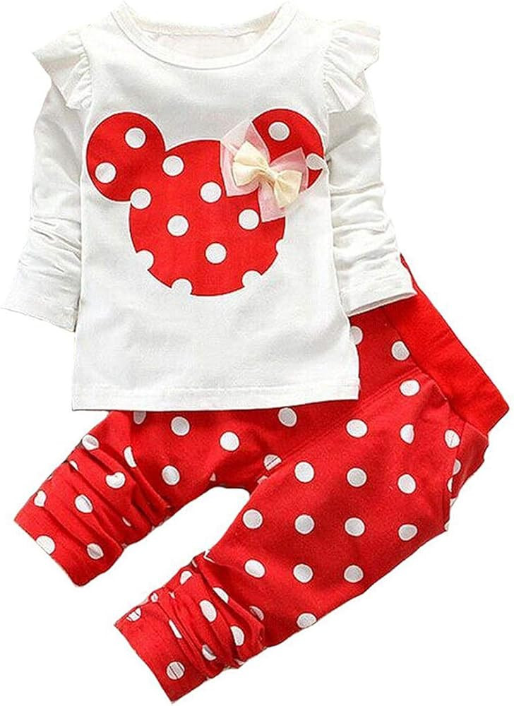 Cute Toddler Baby Girls Clothes Set Long Sleeve T-Shirt and Pants Kids 2pcs Outfits | Amazon (US)