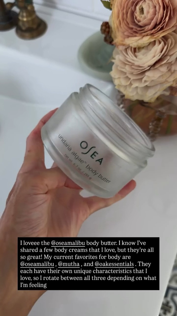 I loveee the @oseamalibu body butter. 

I know I've shared a few body creams that I love, but they're all so great! 

My current favorites for body are @oseamalibu, @mutha, and @oakessentials. 

They each have their own unique characteristics that I love, so I rotate between all three depending on what I'm feeling!

#LTKgrwm #LTKselfcare #LTKBeauty