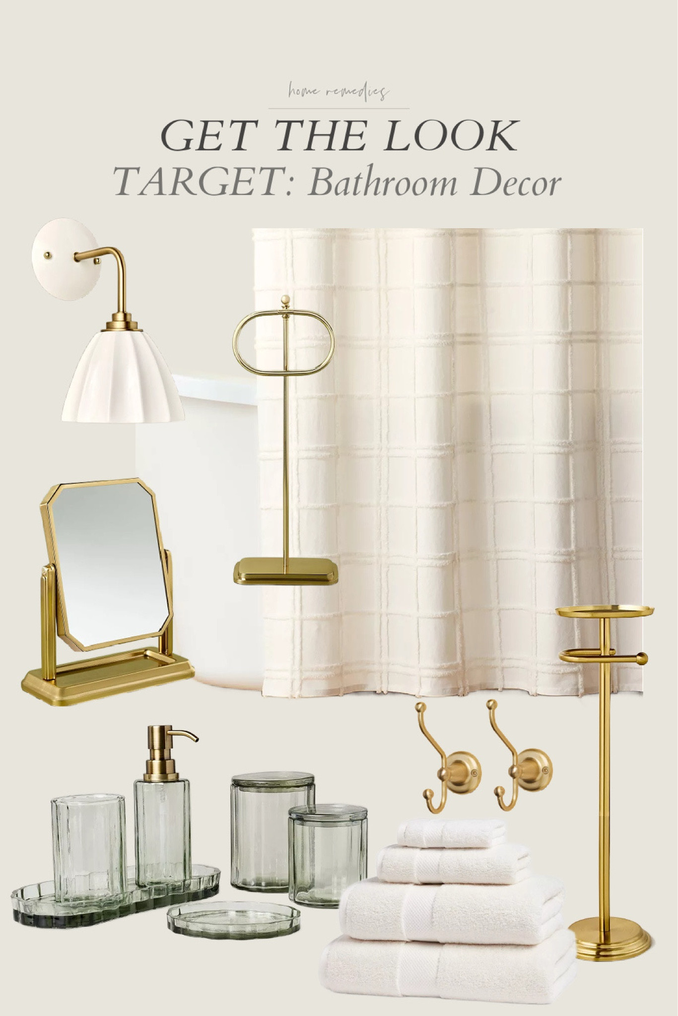 This shower curtain is the perfect backdrop for a calm, neutral bathroom space with pops of brass! bathroom, guest room, modern organic, modern farmhouse, cottage, transitional


#LTKHome #LTKStyleTip #LTKFindsUnder100