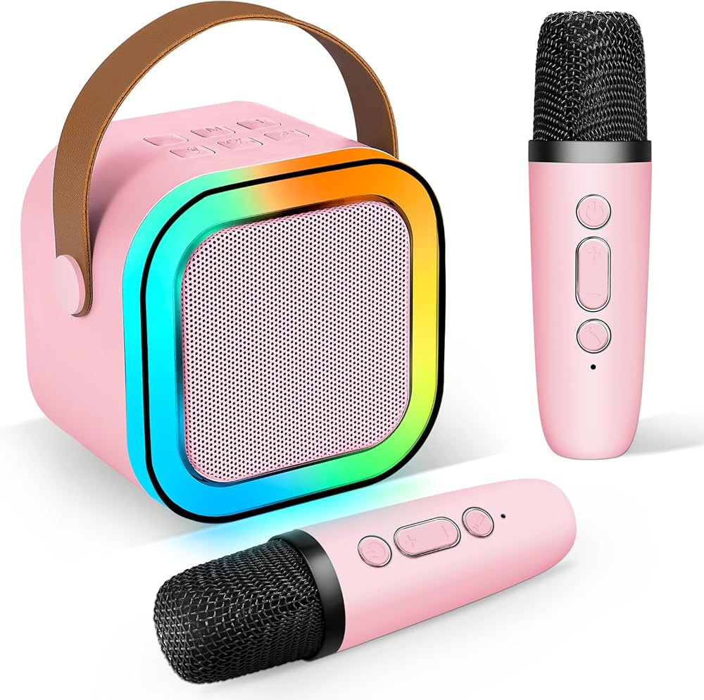 Mini Karaoke Machine,Portable Karaoke Machine with 2 Wireless Microphones,4-12 Years Old Girls Bi... | Amazon (US)