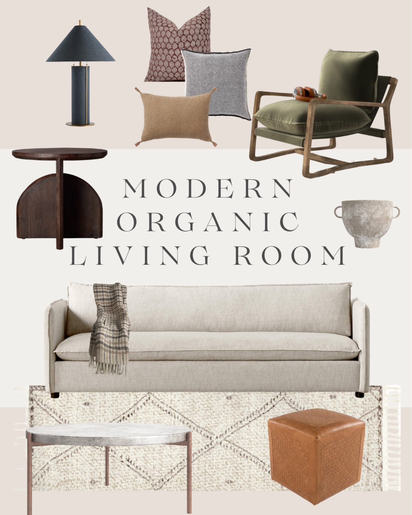 Modern Organic living room // linen look, velvet // unique decor // vintage // green // mustard

#LTKhome