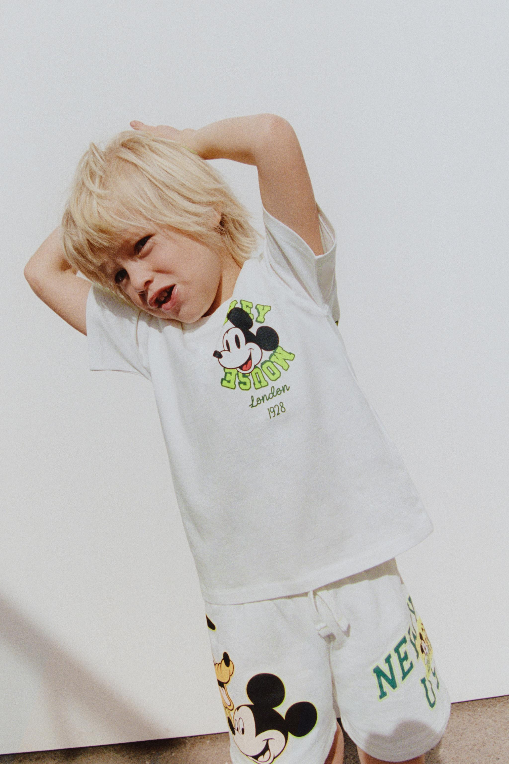 MICKEY MOUSE © DISNEY PRINT T-SHIRT White Sky blue Green | Zara US