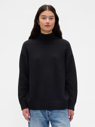 100% Cotton Oversized Mockneck Sweater | Gap (US)
