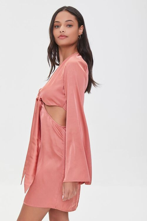 Satin Knotted Cutout Mini Dress | Forever 21 (US)
