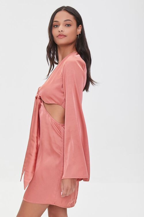 Satin Knotted Cutout Mini Dress | Forever 21 (US)