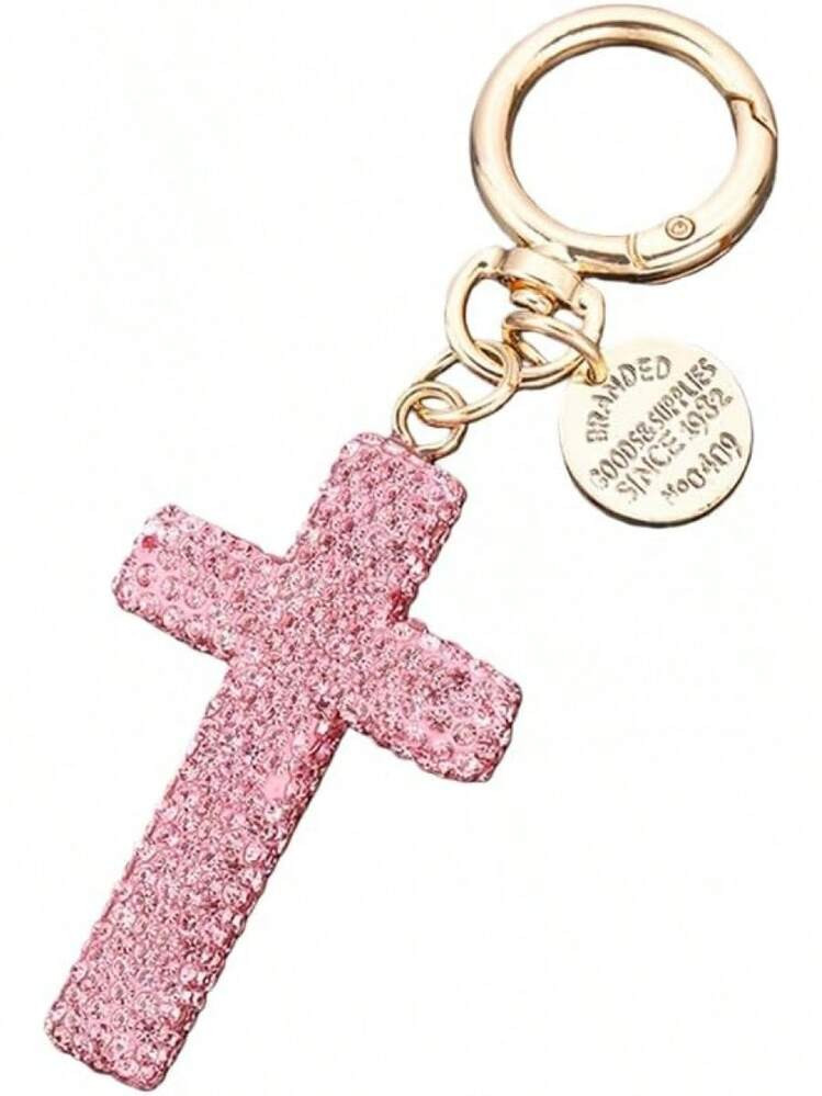 Rhinestone cross keychain  | SHEIN