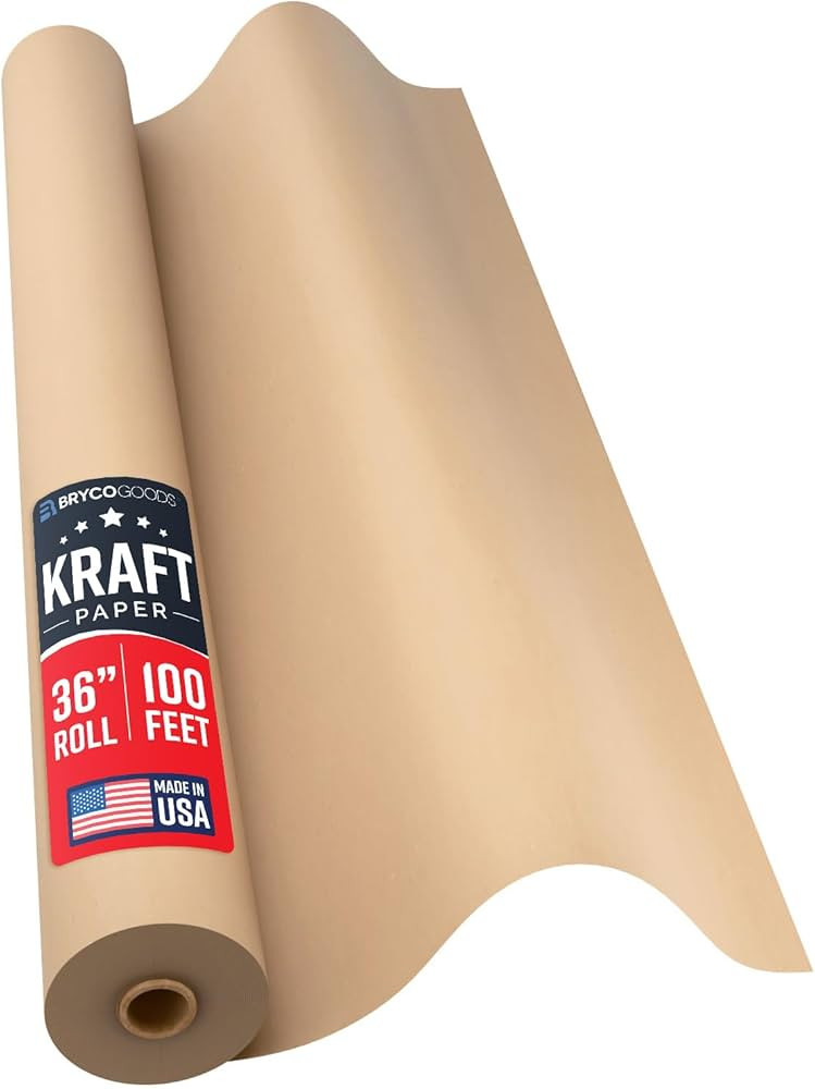 Large Brown Kraft Paper Roll - 36" x 1200" (100 ft) - Made in USA - Ideal for Gift Wrapping, Pack... | Amazon (US)