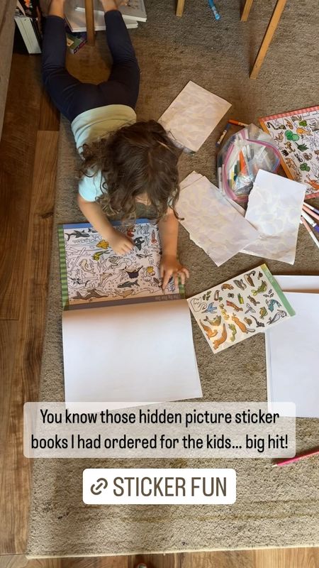 Hidden picture sticker coloring books. Big hit with my 4 and 7 year olds!

#LTKfamily #LTKtravel #LTKkids