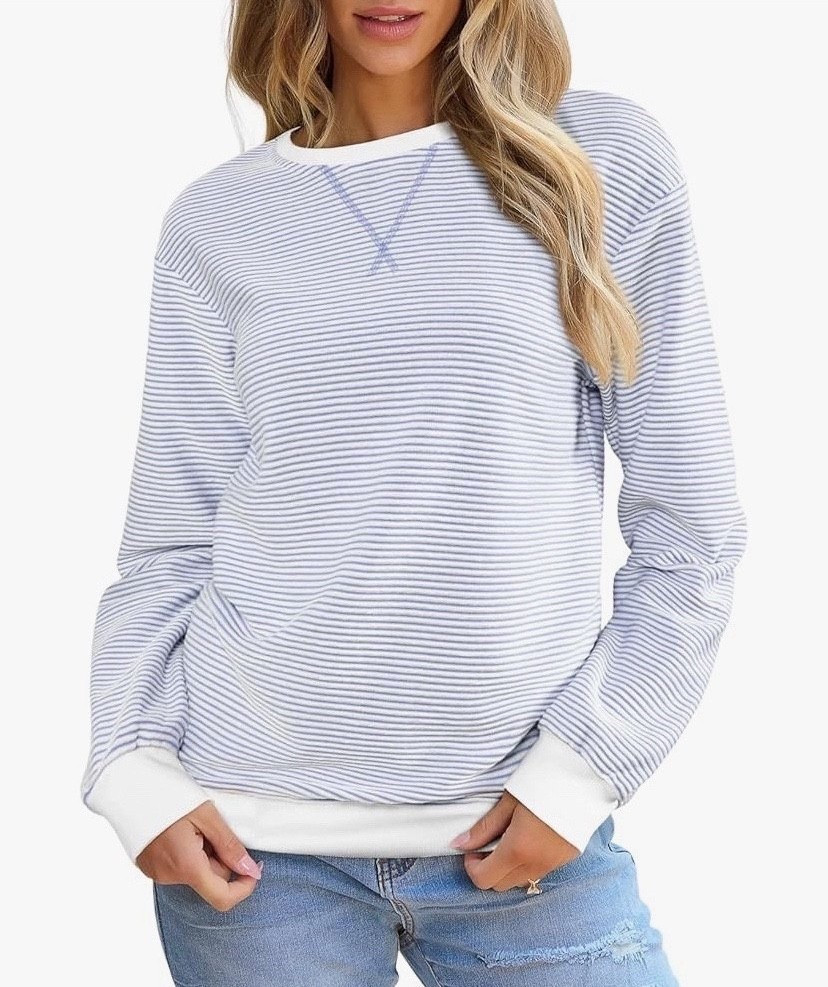 ON SALE - I just grabbed this in the white and purple version and I am totally loving it!  Another designer lookalike, lots of colors available.  


#amazon #salefinds #under25 #budgetfriendly #designerdupe #lookalike #sweatshirt #teacheroutfit 
#LTKOver40

#LTKU #LTKSaleAlert #LTKActive