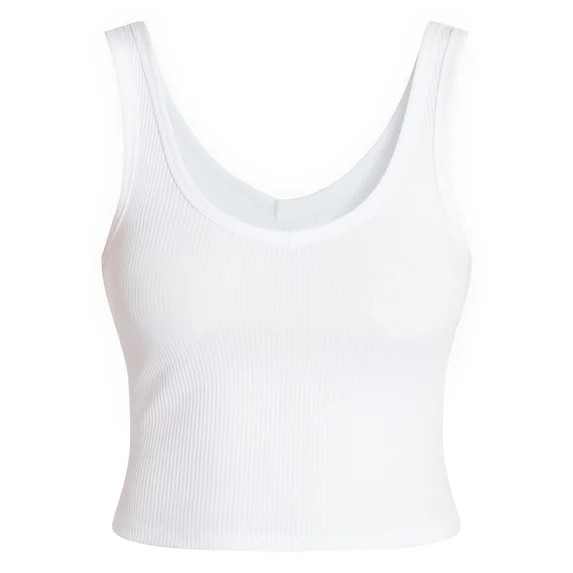 No Boundaries Cropped V-Neck Tank Top, Women’s XXS-XXL | Walmart (US)