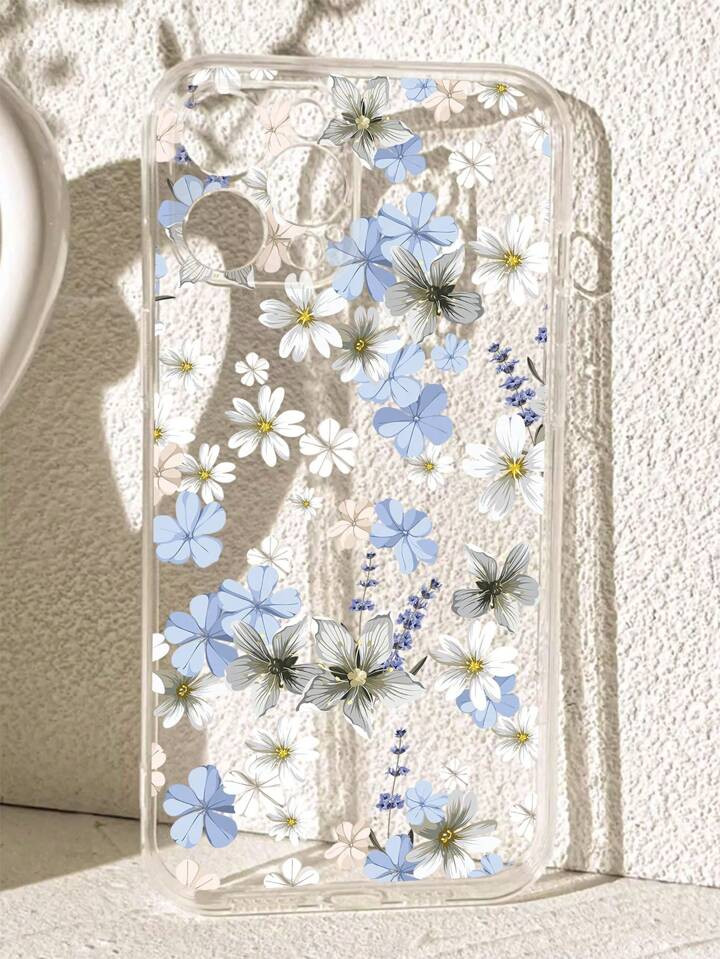 A Simple Flower Anti-Drop Case For IPhone 15/15 Plus/15 Pro/15 Pro Max/14 Pro Max/14 Pro/14 Plus/... | SHEIN
