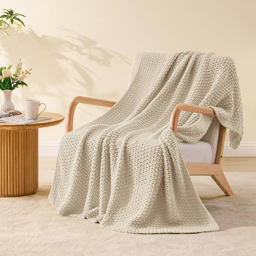 BEDELITE Chunky Cable Knit Throw Blanket for Couch,Super Soft Cozy Woven Blanket for Room Decor,5... | Amazon (US)