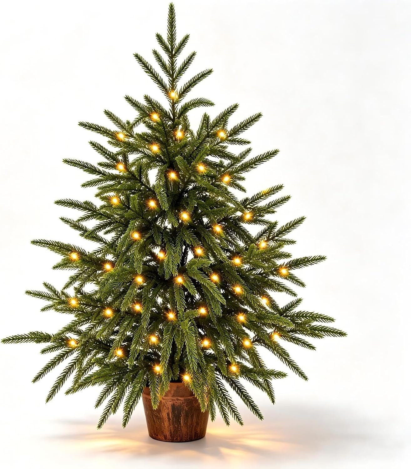 2ft Tabletop Small Prelit Artificial Norfolk Pine Christmas Tree, Lights | Amazon (US)