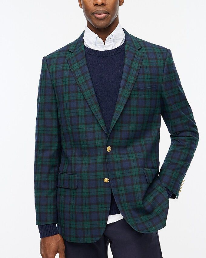 Slim-fit university blazer | Mens Blazer | Mens Plaid Blazer | Mens Christmas Outfit | #LTKmens  | J.Crew Factory