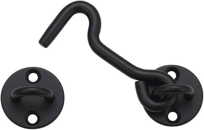 Raswik 4” Privacy Hook and Eye Latch Easy Lock for Barn Door, Black | Amazon (US)