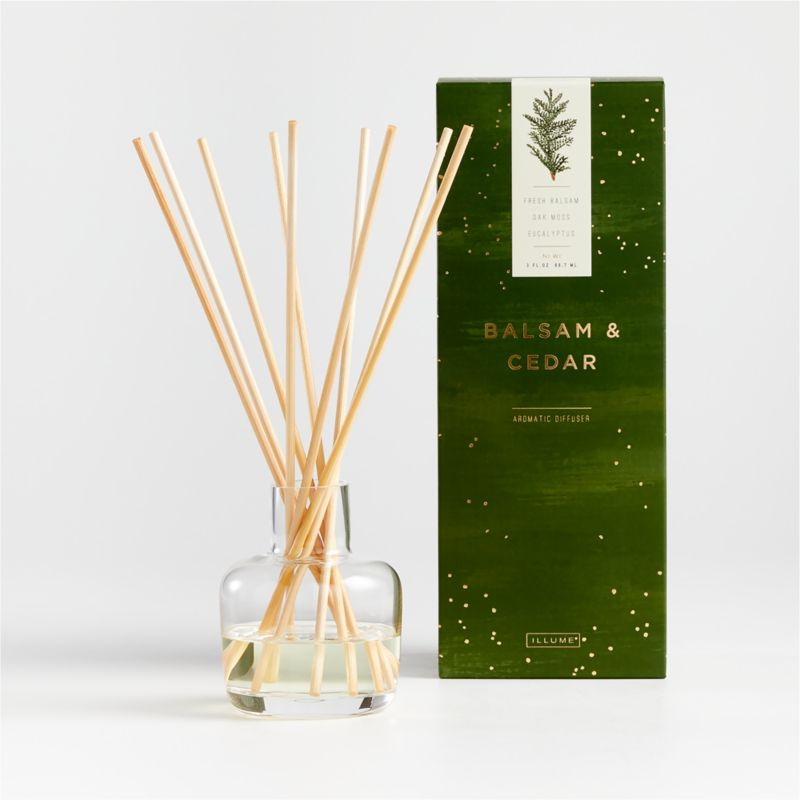 ILLUME Balsam and Cedar Holiday Reed Diffuser + Reviews | Crate & Barrel | Crate & Barrel