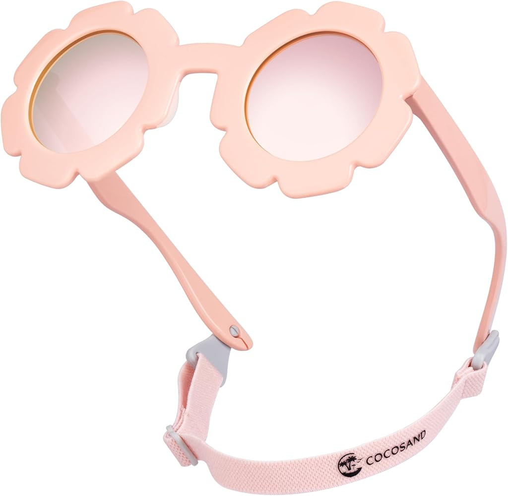 COCOSAND Toddler Sunglasses with Strap Polarized Lens Retro Flexible Flower Frame for Baby Kids B... | Amazon (US)