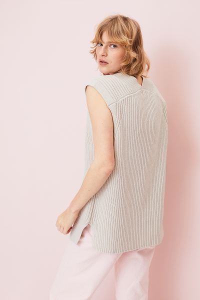Pull sans manches en maille côtelée | H&M (FR, IT, ES, PT, BE)