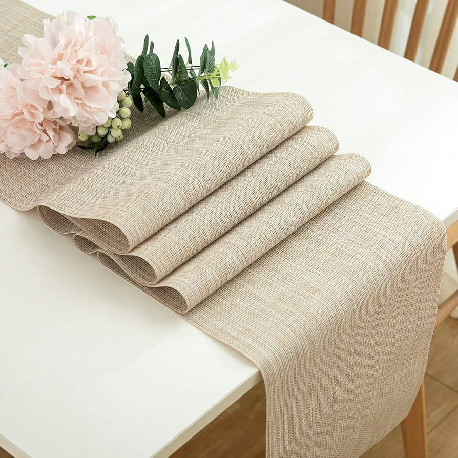 DOLOPL Table Runner Beige Table Runners 12"×72" Easy to Clean Non-Slip Heat Resistant Modern Far... | Amazon (US)
