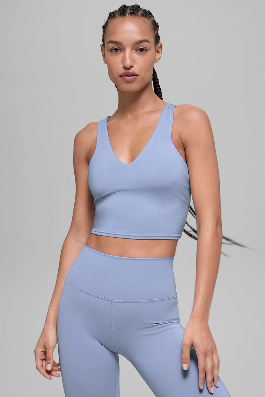 ALO | Airbrush Real Bra Tank Top in Winter Frost Blue, Size: Medium | Alo Yoga