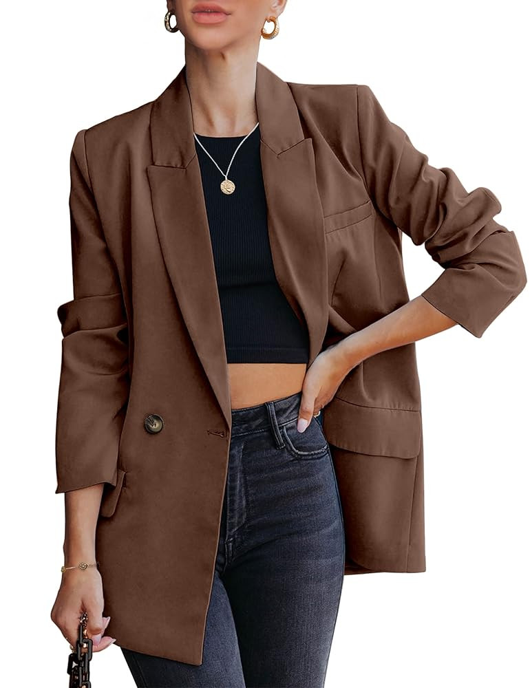 luvamia Blazer Jackets for Women Work Casual Office Long Sleeve Fashion Dressy Business Outfits | Amazon (US)