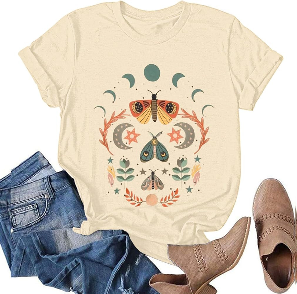 Anbech Womens Dandelion Graphic T-Shirts Teen Girls Cute Sunflower Print Casual Tee Tops | Amazon (US)